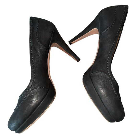 Prada Black Suede Platform Pumps - Picture 6 of 15